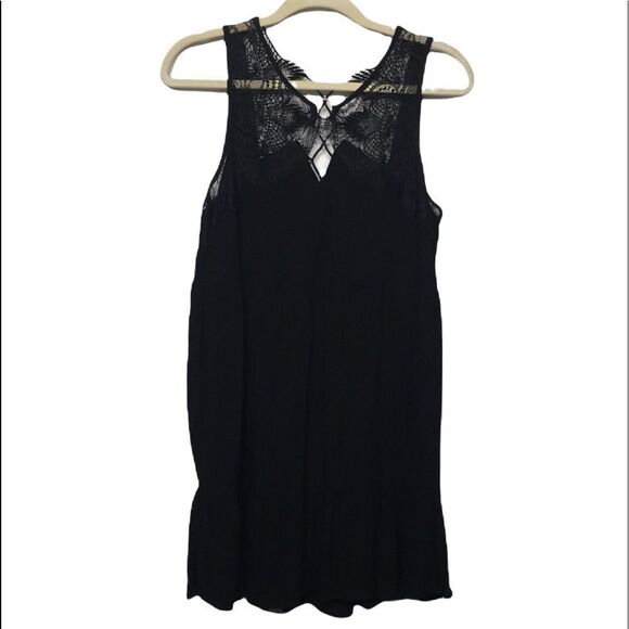 Entro Black Lace Sleeveless Mini Dress - Picture 1 of 8
